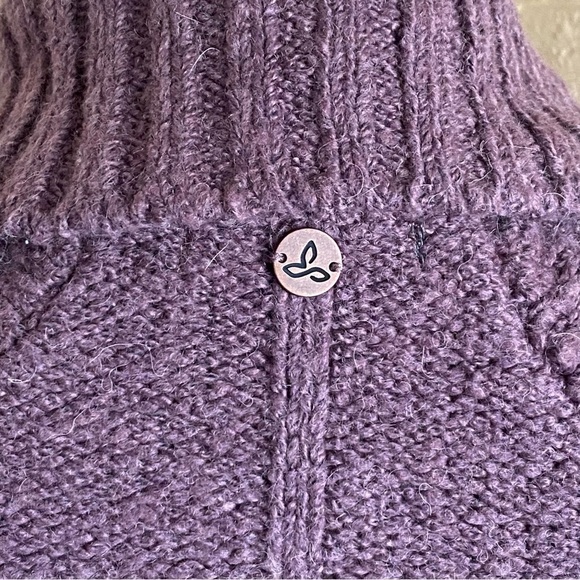 Prana MILONE Cardigan Sweater Womens Medium M Short Batwing Chunky Knit Purple - Picture 6 of 10